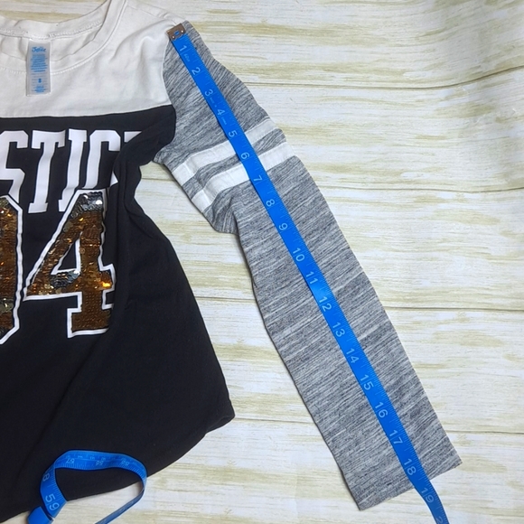 Justice Size 8 Sequin Long Sleeve Top - Picture 5 of 7